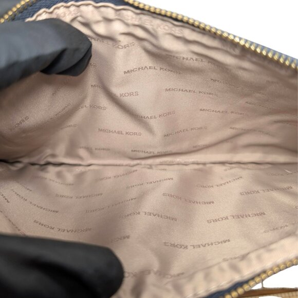 Michael Kors Navy Blue Eliza Large Leather Reversible Tote & Zip Pouch - Picture 11 of 12